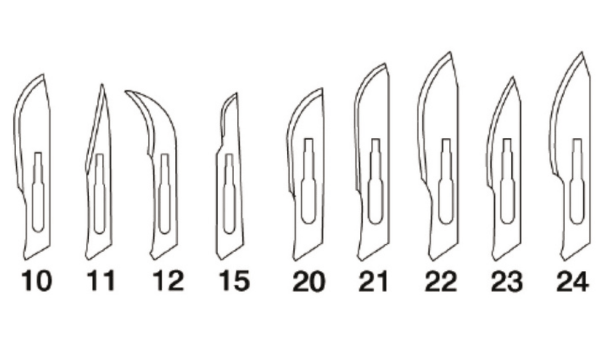 Hojas de Bisturí Tipos numeros